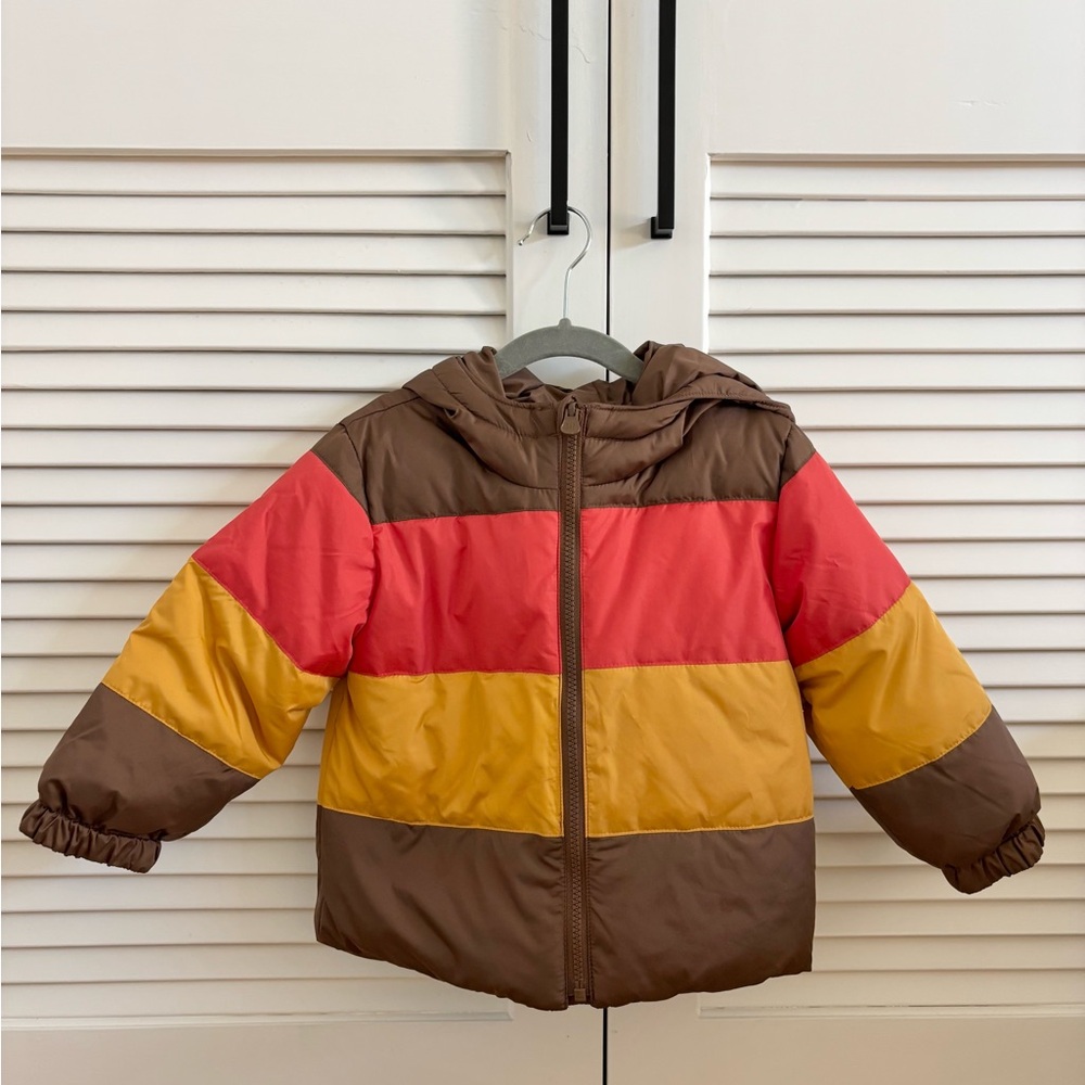Gap Kids Colorful Striped Puffer Jacket